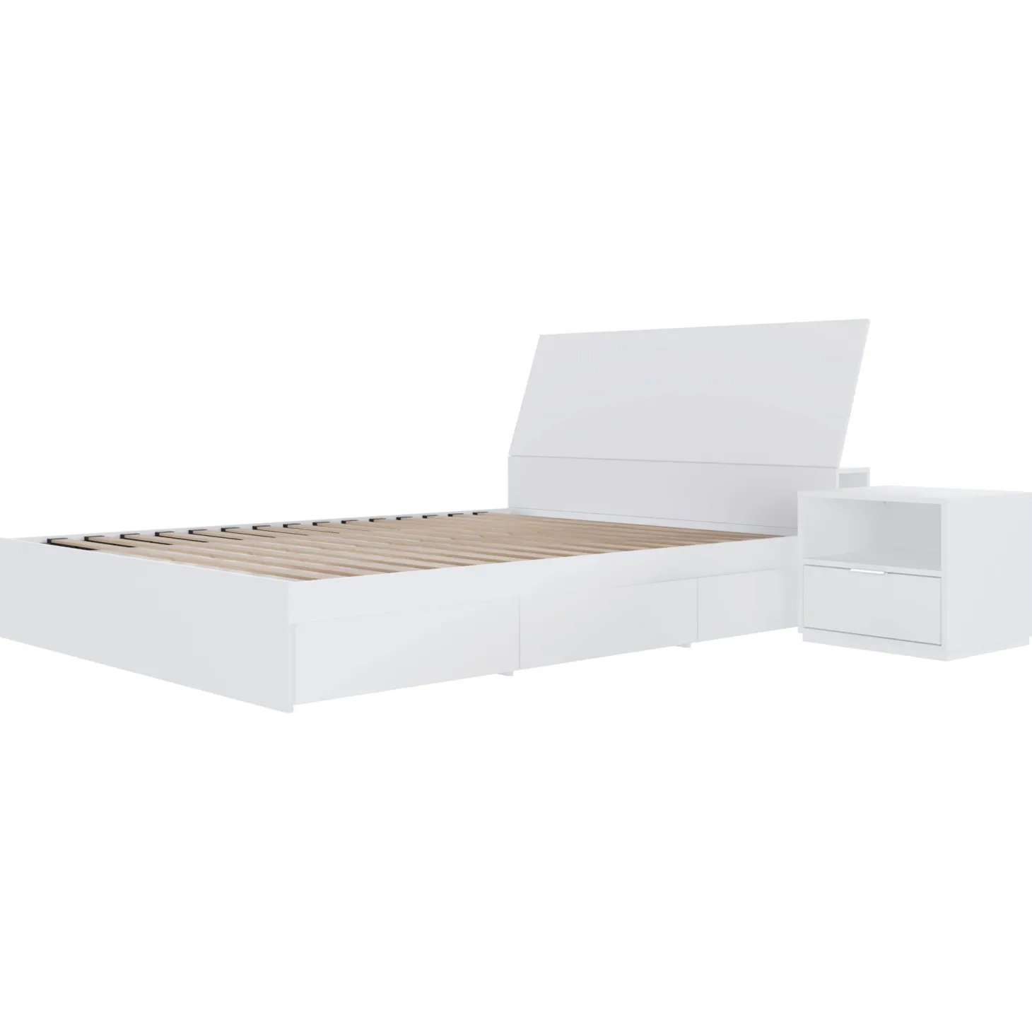 Ensemble lit double avec rangement (54") - 3mcx - Nexera