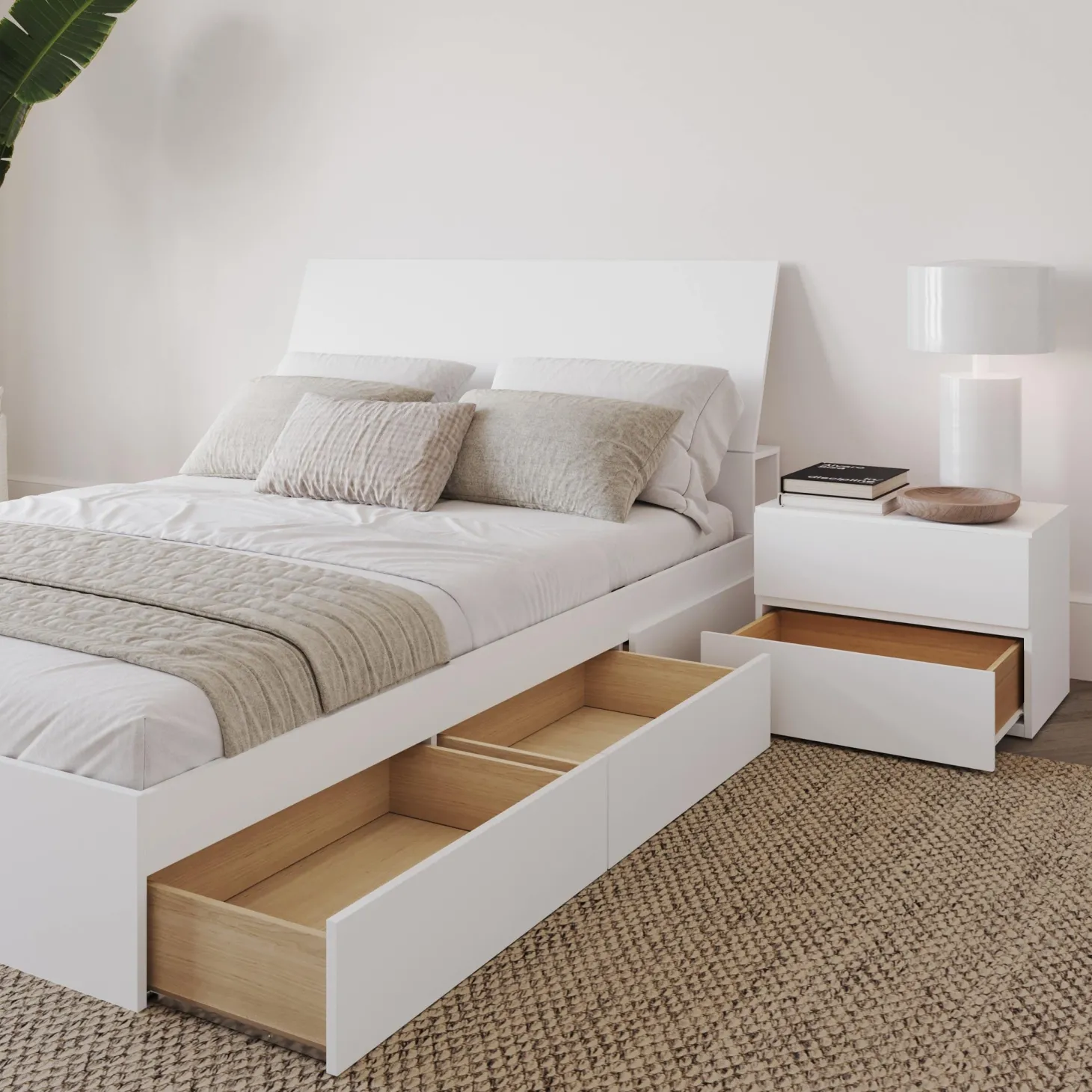 Ensemble lit double avec rangement (54") - 3mcx - Nexera