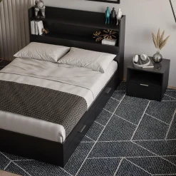 Ensemble lit double avec rangement (54") - 3mcx - Nexera