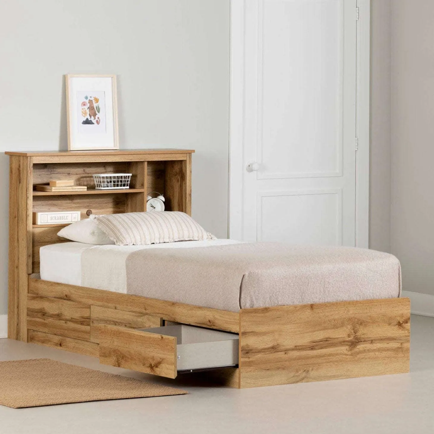Ensemble lit plateforme avec rangement (54") - South Shore