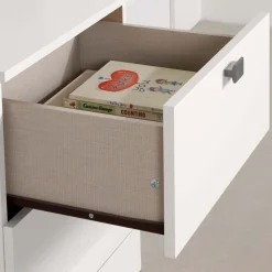 Ensemble lit simple avec rangement 3 tiroirs, tête de lit avec chargement USB et table de chevet (39