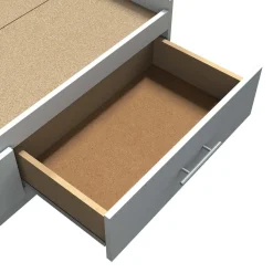 Ensemble lit simple avec rangement 3 tiroirs, tête de lit et commode (39