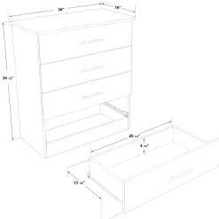 Ensemble lit simple avec rangement 3 tiroirs, tête de lit et commode (39