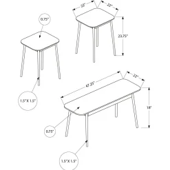 Ensemble tables de salon 3 mcx - Monarch