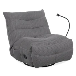 Fauteuil berçant inclinable avec support à cellulaire - gris