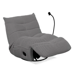 Fauteuil berçant inclinable avec support à cellulaire - gris