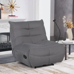 Fauteuil berçant inclinable avec support à cellulaire - gris