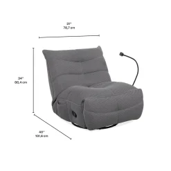 Fauteuil berçant inclinable avec support à cellulaire - gris