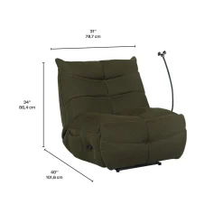 Fauteuil berçant inclinable avec support à cellulaire - vert