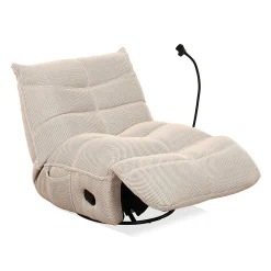 Fauteuil berçant inclinable avec support à cellulaire - beige
