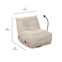 Fauteuil berçant inclinable avec support à cellulaire - beige