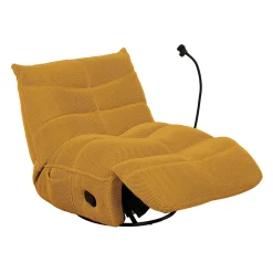 Fauteuil berçant inclinable avec support à cellulaire - jaune or