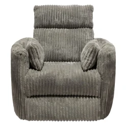 Fauteuil berçant pivotant inclinable en velours côtelé - gris