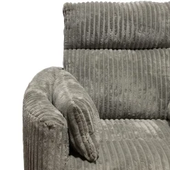 Fauteuil berçant pivotant inclinable en velours côtelé - gris