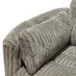 Fauteuil berçant pivotant inclinable en velours côtelé - gris