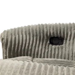 Fauteuil berçant pivotant inclinable en velours côtelé - gris