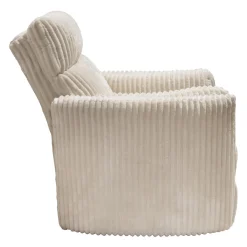 Fauteuil berçant pivotant inclinable en velours côtelé - beige