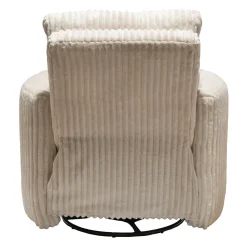 Fauteuil berçant pivotant inclinable en velours côtelé - beige