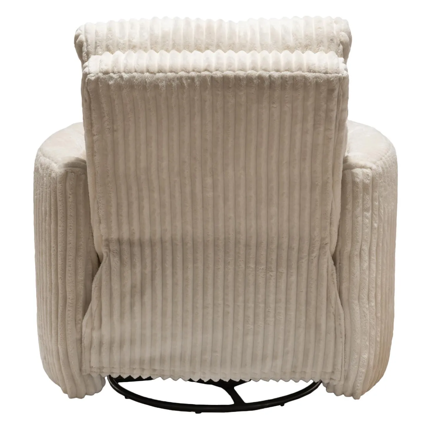 Fauteuil berçant pivotant inclinable en velours côtelé - beige