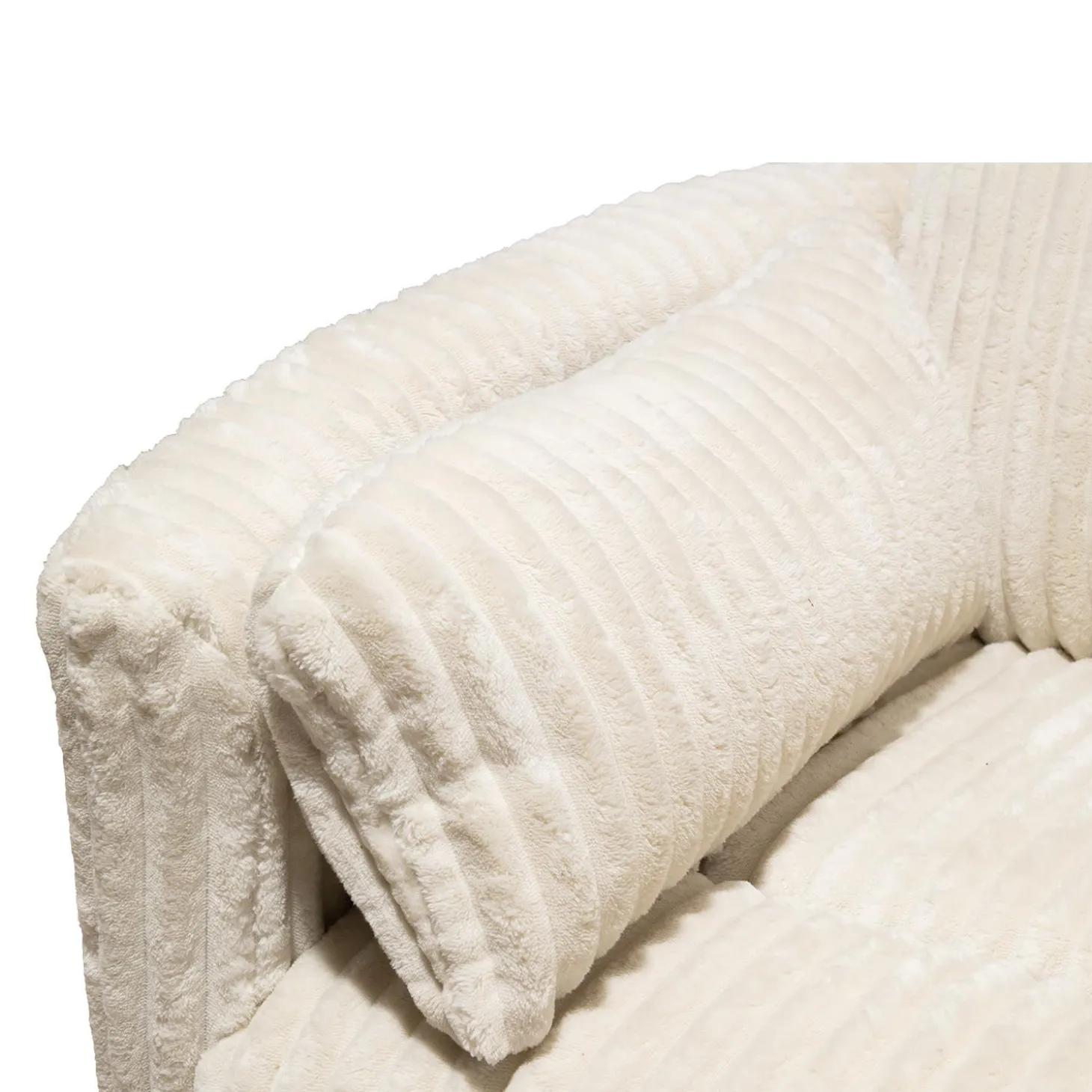 Fauteuil berçant pivotant inclinable en velours côtelé - beige