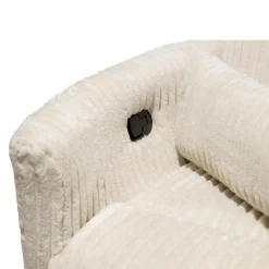 Fauteuil berçant pivotant inclinable en velours côtelé - beige