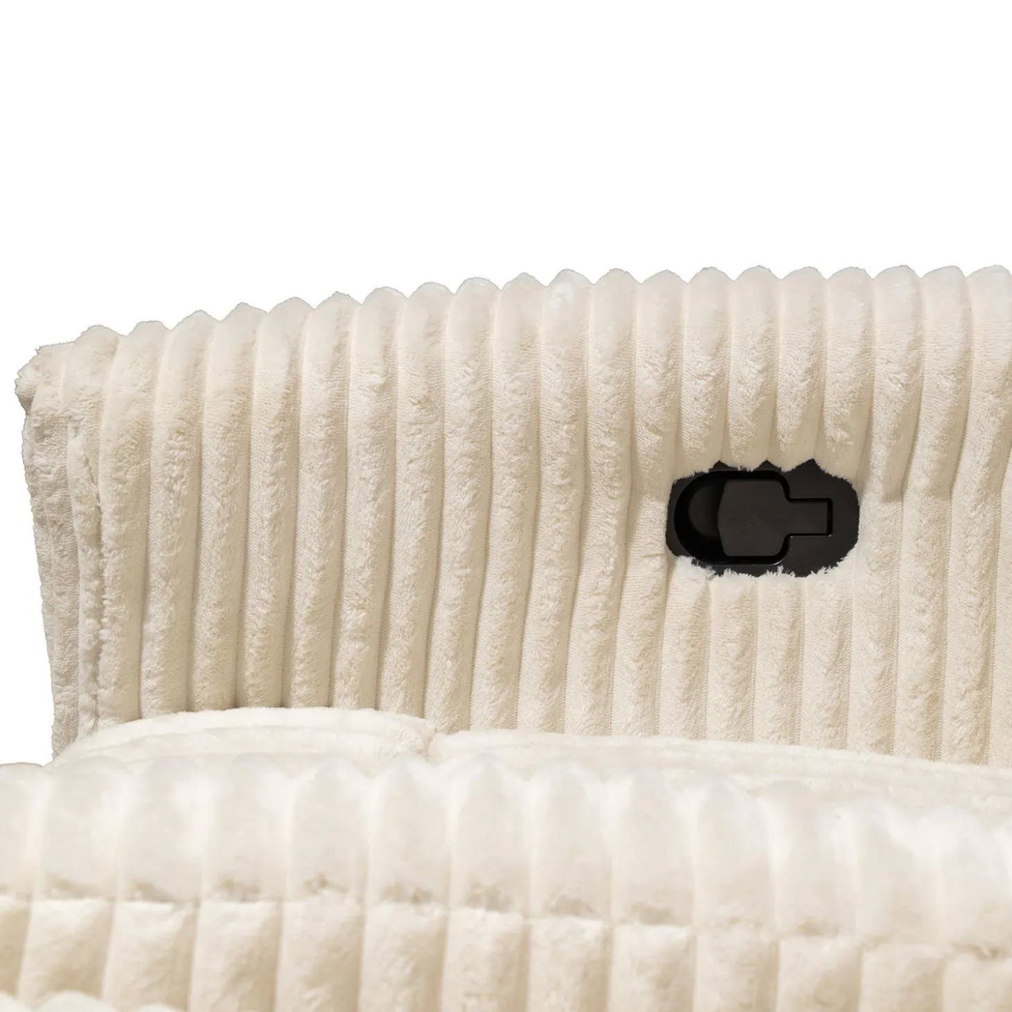 Fauteuil berçant pivotant inclinable en velours côtelé - beige