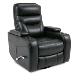 Fauteuil berçant pivotant inclinable avec rangement - noir