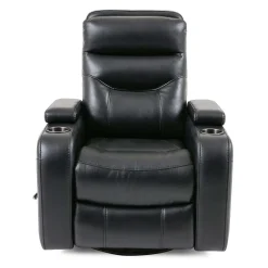 Fauteuil berçant pivotant inclinable avec rangement - noir