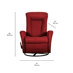 Fauteuil berçant pivotant inclinable - rouge