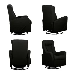 Fauteuil berçant pivotant inclinable - noir