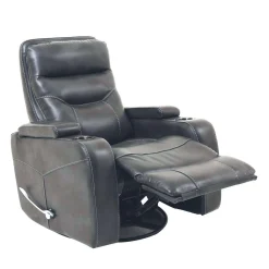 Fauteuil berçant pivotant inclinable avec rangement - gris