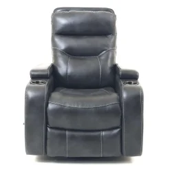 Fauteuil berçant pivotant inclinable avec rangement - gris