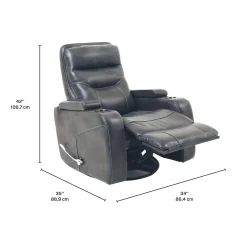 Fauteuil berçant pivotant inclinable avec rangement - gris