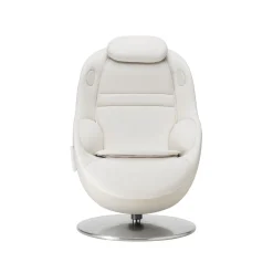 Fauteuil de massage inclinable électrique avec ottoman en cuir synthétique - blanc