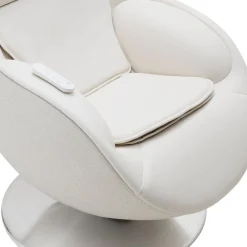 Fauteuil de massage inclinable électrique avec ottoman en cuir synthétique - blanc