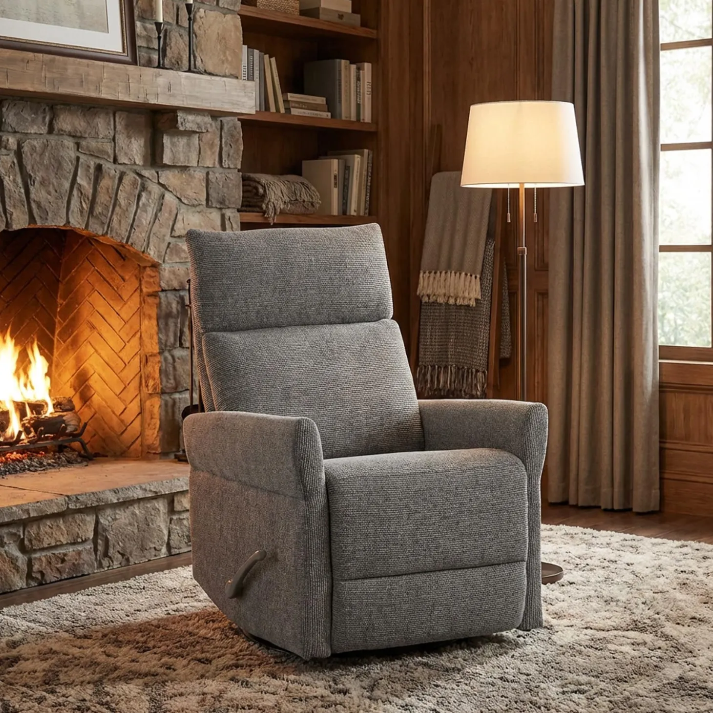 Fauteuil inclinable berçant et pivotant - gris foncé