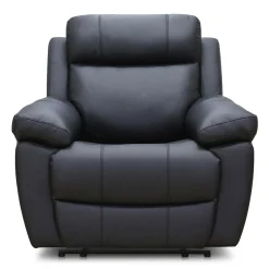 Fauteuil inclinable et berçant en cuir véritable