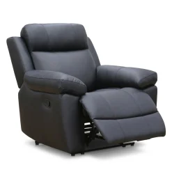 Fauteuil inclinable et berçant en cuir véritable