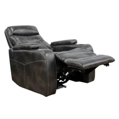Fauteuil inclinable électrique avec rangement, porte-gobelets et éclairage DEL - gris