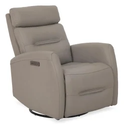Fauteuil inclinable électrique en cuir véritable - gris
