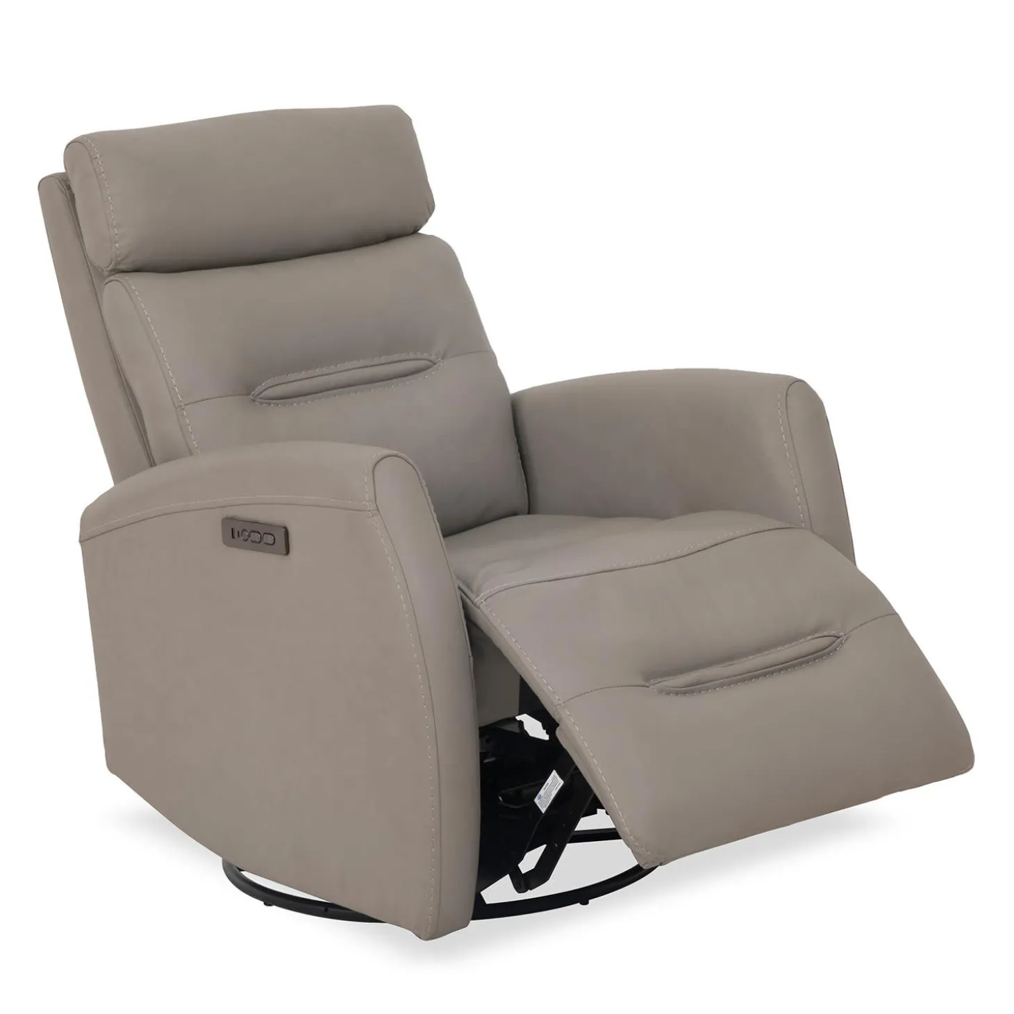 Fauteuil inclinable électrique en cuir véritable - gris