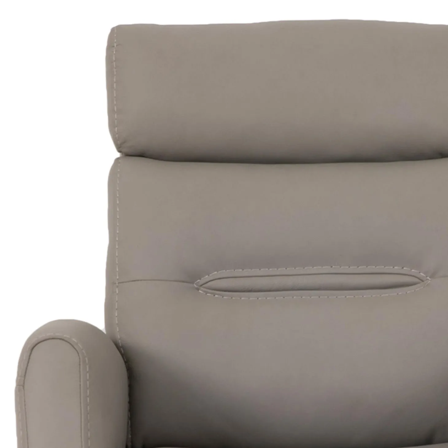 Fauteuil inclinable électrique en cuir véritable - gris