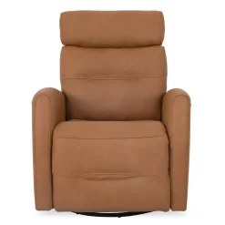 Fauteuil inclinable électrique en cuir véritable - tan