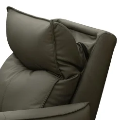 Fauteuil inclinable électrique en cuir véritable à 3 moteurs - appui-tête, repose-pieds et soutien lombaire