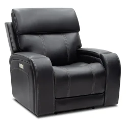 Fauteuil inclinable électrique avec appui-tête ajustable, commandes rétractables et système de son immersif