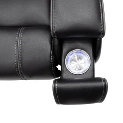 Fauteuil inclinable électrique avec appui-tête ajustable, commandes rétractables et système de son immersif