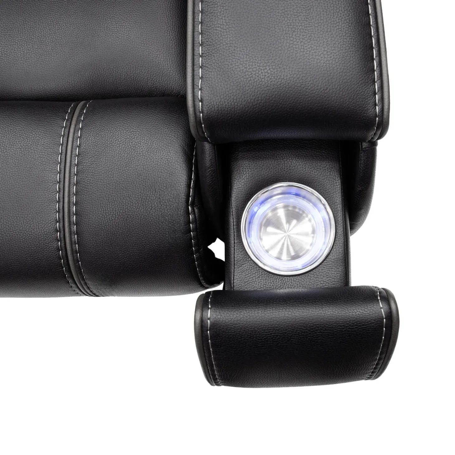 Fauteuil inclinable électrique avec appui-tête ajustable, commandes rétractables et système de son immersif