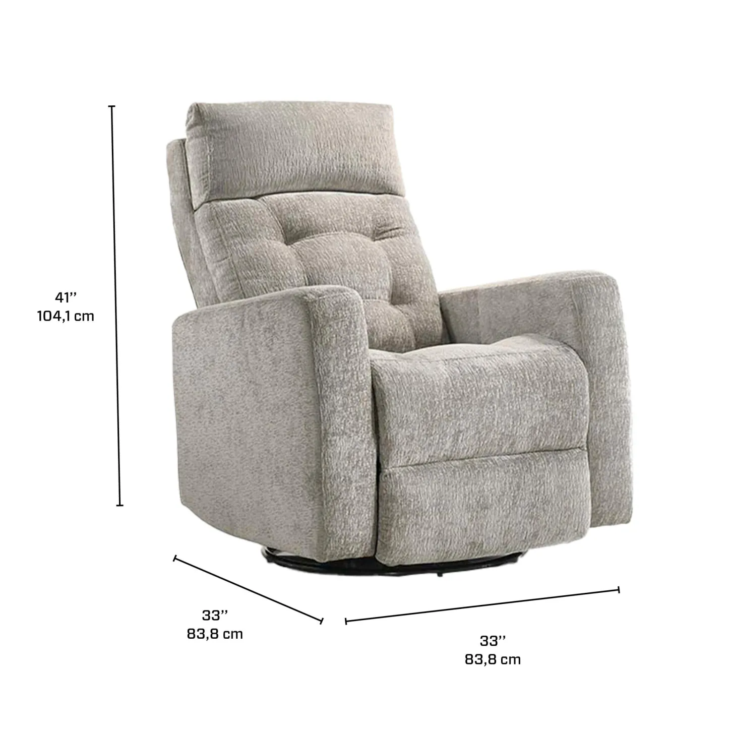 Fauteuil inclinable électrique berçant et pivotant avec appui-tête ajustable