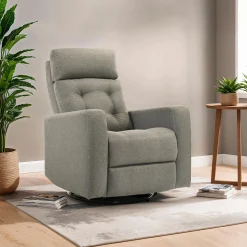 Fauteuil inclinable électrique berçant et pivotant avec appui-tête ajustable