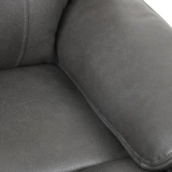 Fauteuil inclinable électrique en cuir avec appui-tête ajustable - gris